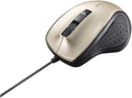 BUFFALO BSMBU308GD Wired BlueLED Silent 5 Button Mouse Gold