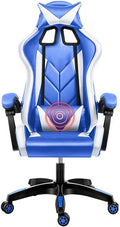 Swivel Chair Gaming Chair Liftable Office Chair Ergonomics Racing Chair Massage Lumbar Support for Student Dormitory OfficeBlue