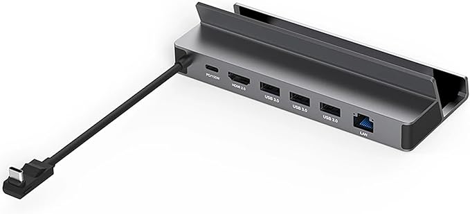 Aluminum Alloy 6 in 1 Steam Deck ROG Handheld Stand Type-C Docking Station with PD 100W USB3.0x3 4K@60Hz HDMI LAN (DS601)