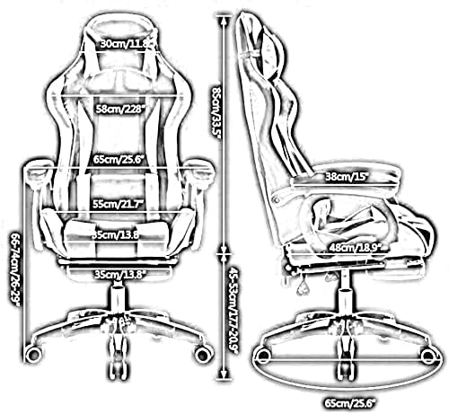 Office Chair E-Sports Chair Ergonomic Office Chair Swivel Leather Table and Chair High Back Multifunctional Gaming Chair Chair (Color : Red White) Needed