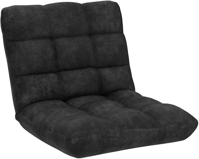 BestComfort Floor Chair with Back Support Floor Gaming Chairs w/ 14 Adjustable Position Padded Sleeper Bed Folding Floor Seating for Living Room Reading Watching TV Meditation for Adults &amp K