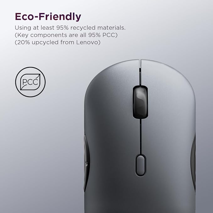 Lenovo 700 Multi-Device Wireless Mouse Bluetooth or 2.4 GHz USB-A Connection Connect up to 3 Devices 36 Month Battery Life Luna Grey