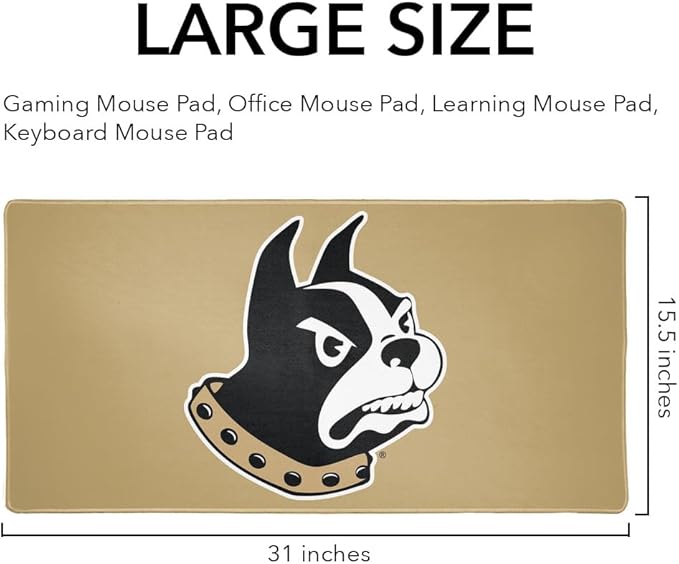 Wofford College Primary Logo Large Gaming Mouse Pad Desk Mat with Stitched Edges Non-Slip Base for Gamer Home and Office 31.5 x 15.7