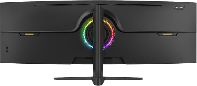 CRUA 49 Curved Gaming Monitor | DQHD(5120 * 1440) 144Hz/165Hz 1500R 32:9 AMD FreeSync 120% sRGB Height Adjustable Ultra-Wide Screen Monitors HDMI 2.1 &amp DP 1.4 Wall Mount Install- Black