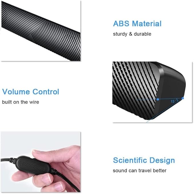 Computer SpeakersDynamic Computer Sound BarWired USB-Powered PC SpeakersSound-bar Speakers for PC Desktop Computer Laptop Monitor