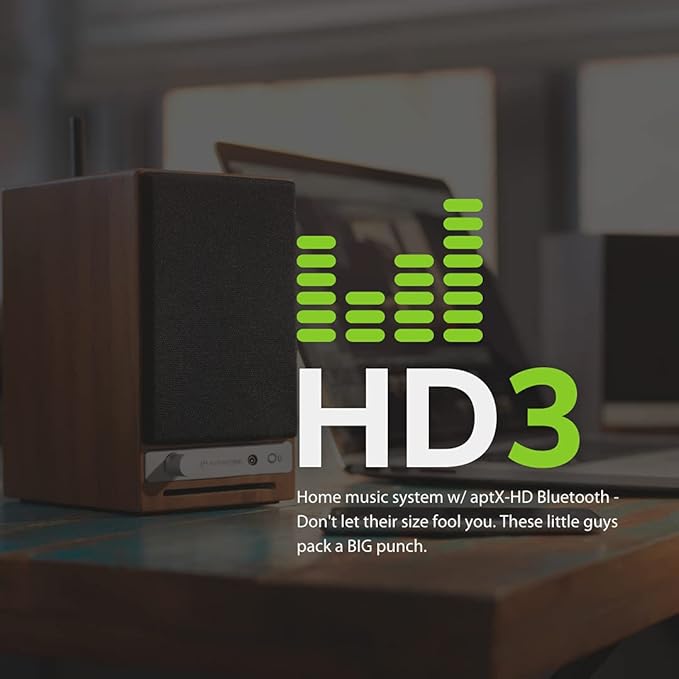 Audioengine A2-HD (HD3) Bluetooth PC and Computer Desktop Speakers with aptX HD - USB RCA Headphone