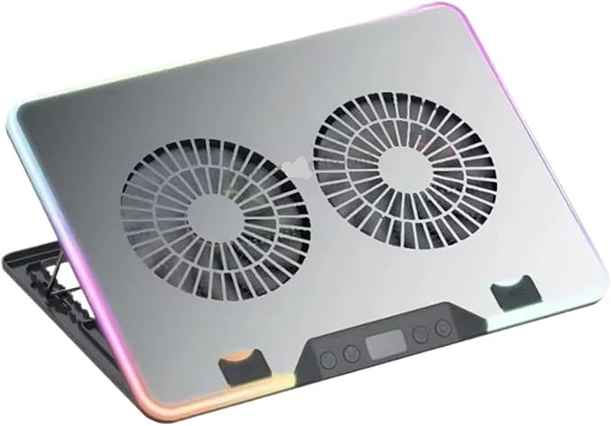 F36 Gaming Laptop Cooling Pad for 11-17.3'' LED Screen Laptop 7 Angle Adjustable Notebook Cooler Stand with 2 Fans &amp 2 USB Ports(F36-2Fans-Black)