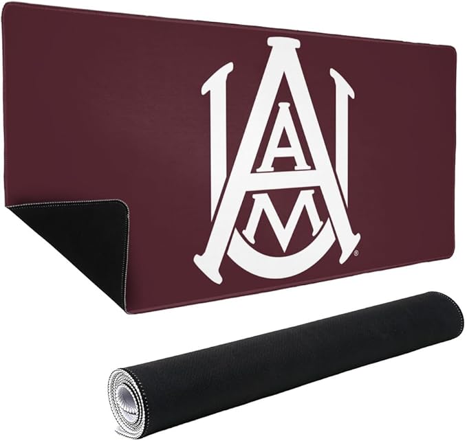 Alabama A&ampM University Primary Logo Large Gaming Mouse Pad Desk Mat with Stitched Edges Non-Slip Base for Gamer Home and Office 31.5 x 15.7
