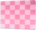 Pink Checkerboard Tempered Glass Gaming Mouse Pad Large Hard Mouse Mat 410mm×310mm Ultra-Smooth Glass Surface for Speed &amp Precision Control