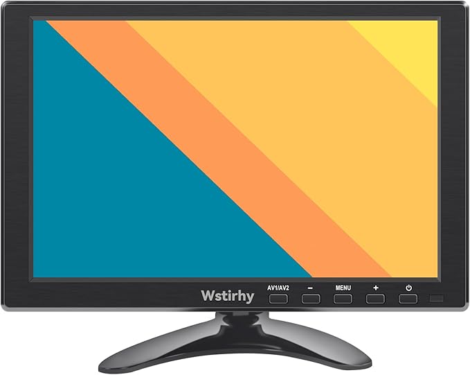 10.1 inch Small Monitor (1920x1200) 178° Screen Display with HDMI VGA AV BNC USB for PC Laptop Computer Kitchen Monitor Built-in Speaker VESA Remote Control