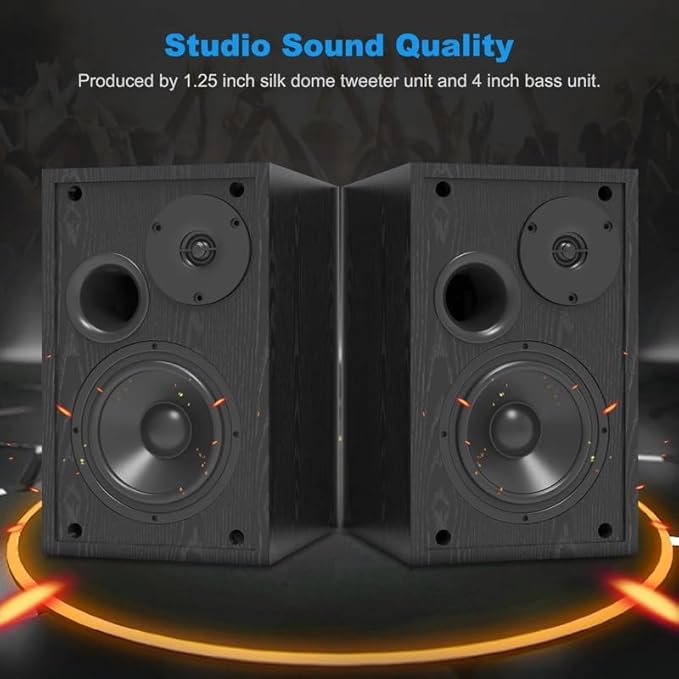 JSEIAJB 60W 2.0 HiFi Speaker Bookshelf Speaker Sound System Music Speakers for TV Computer Soundbar