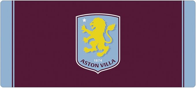 Head Case Designs Officially Licensed Aston Villa Football Club Stripes Logo Icon 37.4 x 15.75 x 0.16 inches (900 x 400 mm) - XL Gaming Office Desk PC Keyboard Mouse Mat Pad