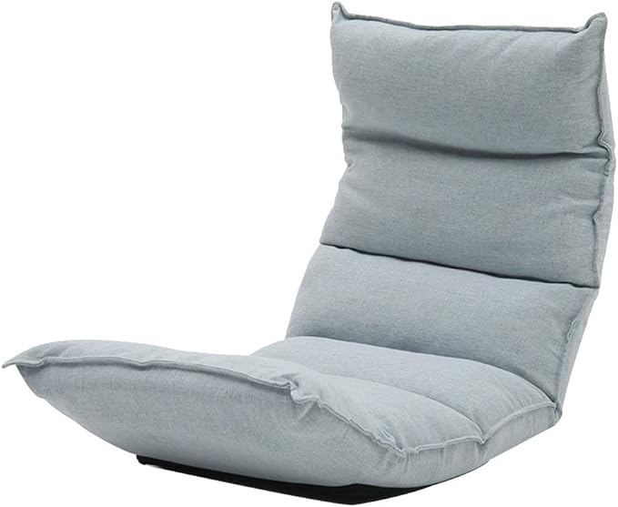 BTZHY Floor Chair Floor Chair Computer Chair on Single Bed Independent Cotton Bale Leisure Folding Floor Chair Multi-Level Adjustable Meditation ChairRemovable and Washable (Color : Gray)