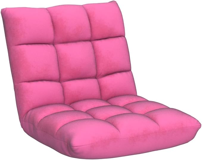 BestComfort Floor Chair with Back Support Floor Gaming Chairs w/ 14 Adjustable Position Padded Sleeper Bed Folding Floor Seating for Living Room Reading Watching TV Meditation for Adults &amp K
