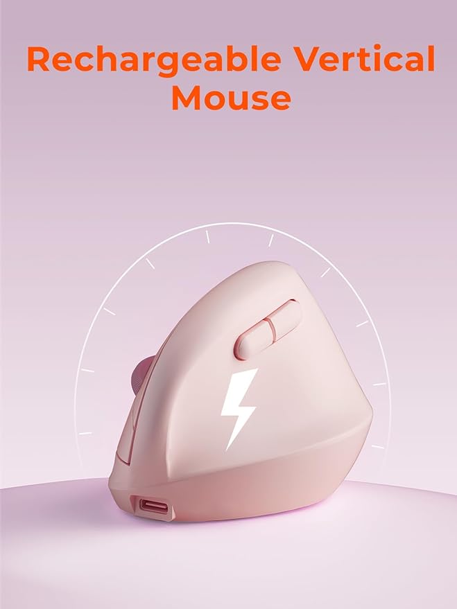 DAREU Ergonomic Vertical Wireless Mouse for Small Hands2.4GHz / BT Dual ModeOptical Vertical Mice with 64° Ergonomic DesignType-C Rechargeable Silent Click3 Device Connectivity for PC/Laptop