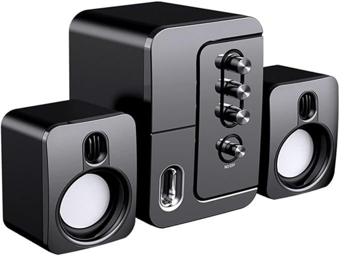 USB Computer Speaker 3D Surround Sound Bass Portable Compact Desktop Laptop Speaker for Home Office with USB Power Black