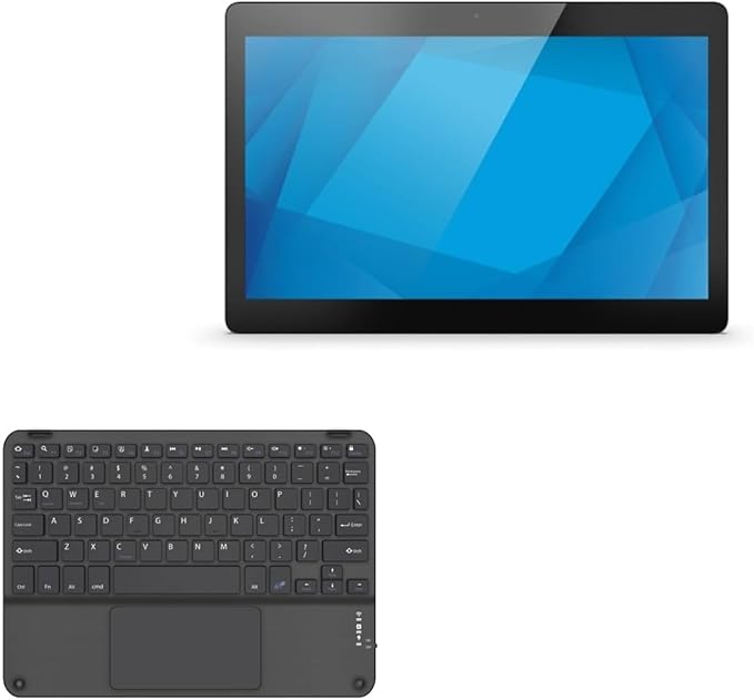 BoxWave Keyboard Compatible with Elo 15-inch I-Series 4 - SlimKeys Bluetooth Keyboard with Trackpad Portable Slim TouchPad - Jet Black