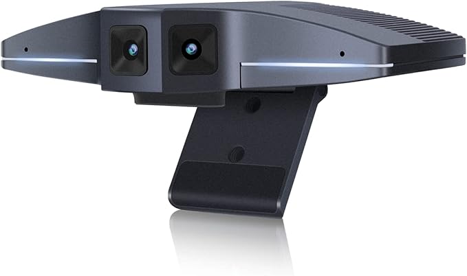 Enther&ampMAXHUB Intelligent 180° Panoramic 4K Huddle Room Video Camera - Inclusive Video Conferencing Camera with Full Room Coverage - Easy to Set Up Wide Angle Webcam for Business &amp Distance Le