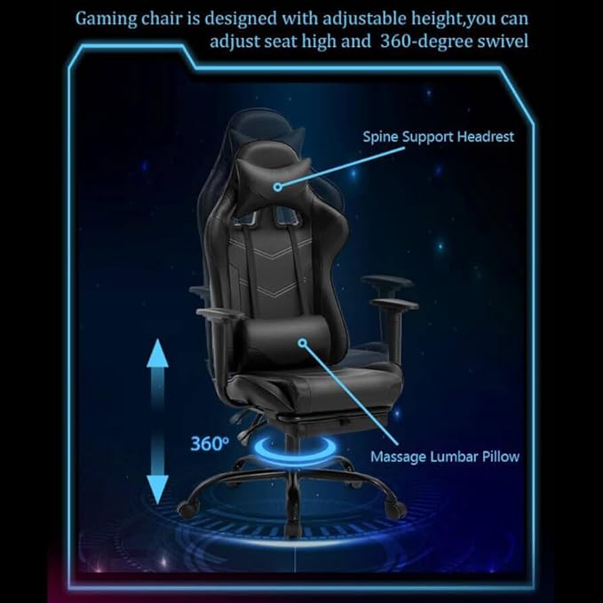 White Office Chair High Back Computer Racing Gaming Chair Ergonomic Chair