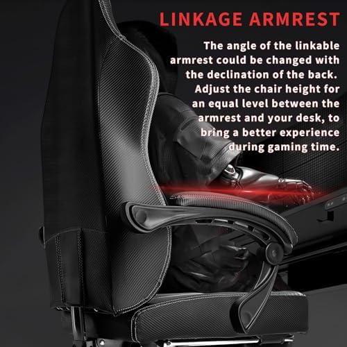 Gaming Chair 400lb Weight Capacity Ergonomic Video Game Chair with Footrest Racing Style Computer Chair with Headrest and Lumbar Support