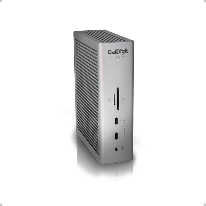 CalDigit TS5 - Thunderbolt 5 Dock - 15 Port 140W Dedicated Host Charging 80Gb/s Thunderbolt 5 x4 USB-C 10Gb/s x3 USB-A x2 2.5GbE Dual 8K@60Hz SD &amp microSD UHS-II 1m Braided Cable 240W PSU