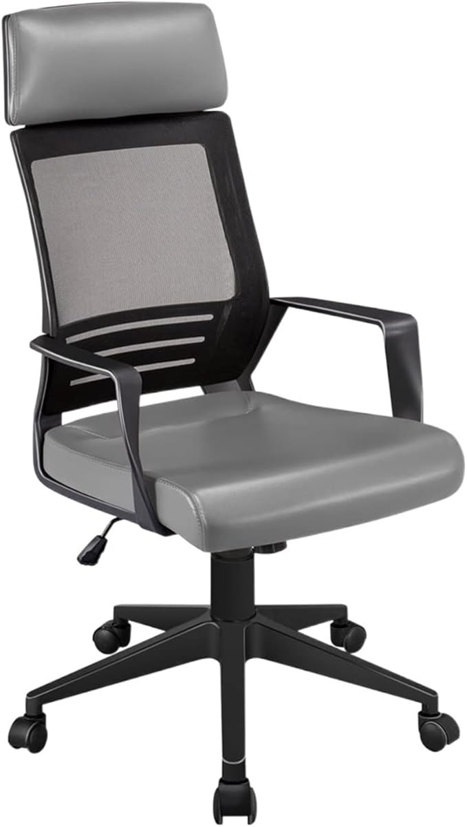 Adjustable Office Computer Chair with Armrest Adjustable Ergonomic Mesh Swivel Office Chair Gray