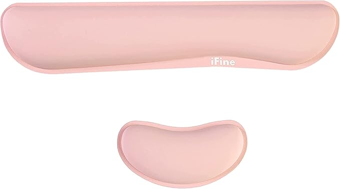 iFine Upgrade Cleanable PU Leather Keyboard Wrist Rest Pad &amp Mouse Wrist Cushion Support for School Office Home Computer Laptop Mac Waterproof Lightweight Comfortable Pain Relief Typing -Pin