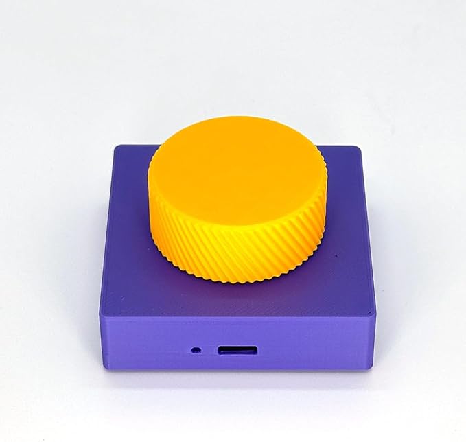 Bluetooth Media Control Knob Controller for PC/Gaming/Home Audio/DesktopMulti-Function Button with AdjustmentWireless Volume Controller for Windows Android iOS macOS (Mysterious Purple)