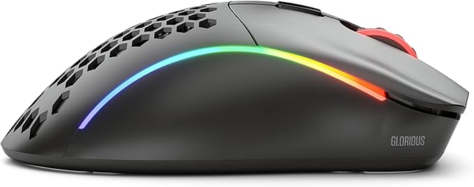 GLORIOUS Model D- (Minus) Wireless Gaming Mouse - 67g Superlight Honeycomb Design RGB Ergonomic Lag Free 2.4GHz Wireless Up to 71 Hours Battery - Matte Black