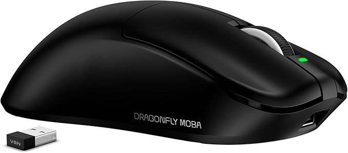 VGN F1 Wireless Gaming Mouse 26000 DPI High Precision 55g Lightweight 4K Polling Rate 200-Hour Battery Life 6 Programmable Buttons USB-C Charging Gaming Mouse Wireless for PC/Mac/LaptopBlack