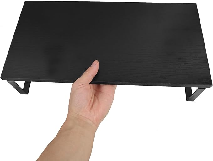 Veemoon Sturdy Desktop Monitor Riser Stand Black Computer Stand with Abrasion Resistance Smooth Edges Ergonomic Eye-Level Height for Laptop and Monitor Organization