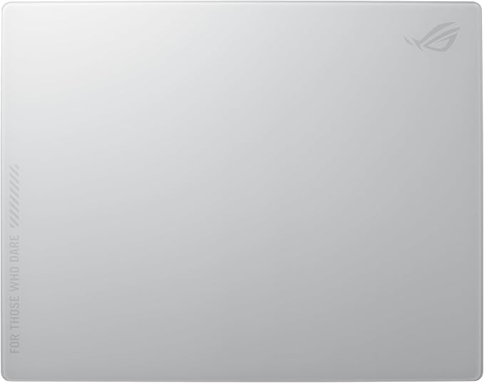 ASUS ROG Moonstone Ace L Glass Gaming Mouse Pad – 19.7” x 15.7” Ultra-Smooth Matte Tempered Glass for Quiet Ultrafast Glides Impact/Scratch Resistant Easy to Clean Anti-Slip Silicone Base - White