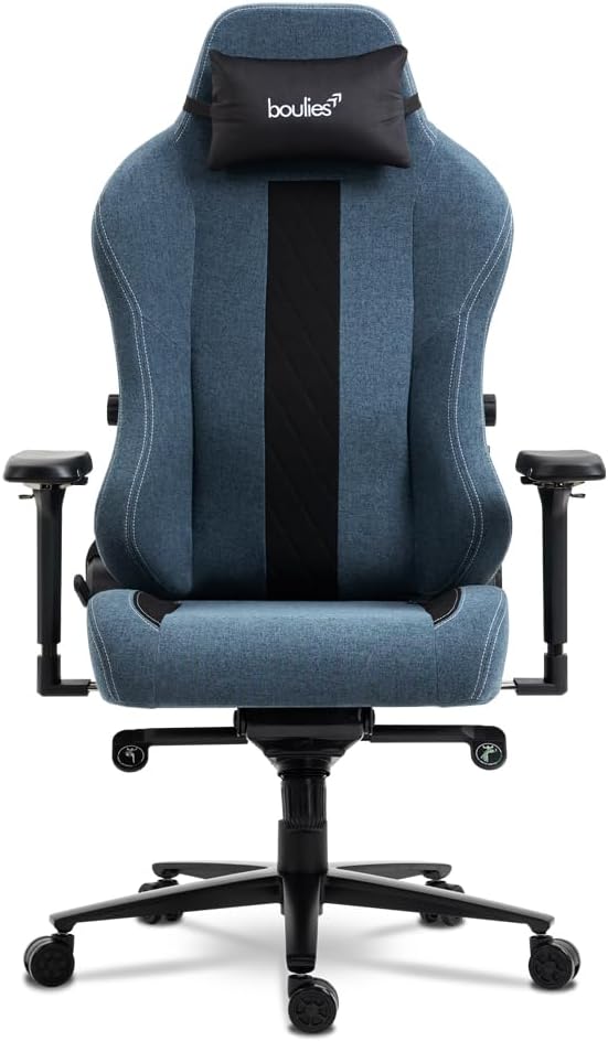 boulies Master Gaming Chair Ergonomic Office Chair for Adults with 4D Armrests Comfortable Computer Chair for Home with Adjustable 4-Way Built-in Lumbar Support (Slate Blue Max)