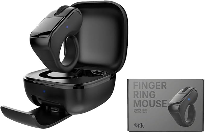 AirKlc Finger Ring Mouse Bluetooth Touchpad Cursor Control Video Scroll Compatible with PC Laptop Mobile Tablet
