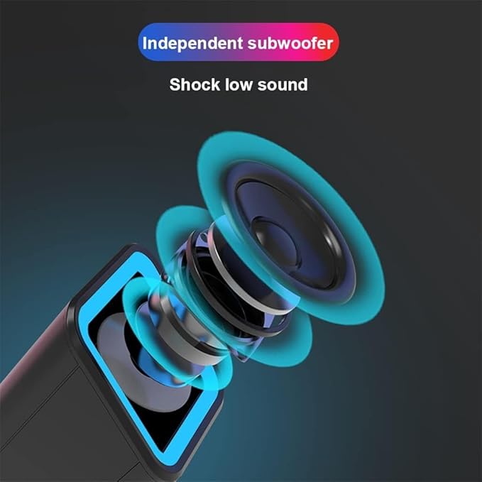Computer Speakers for Desktop Desktop Computer Speaker 4D Stereo Super Bass Subwoofer Speakers 3.5mm Wired Soundbox USB Powered Speaker