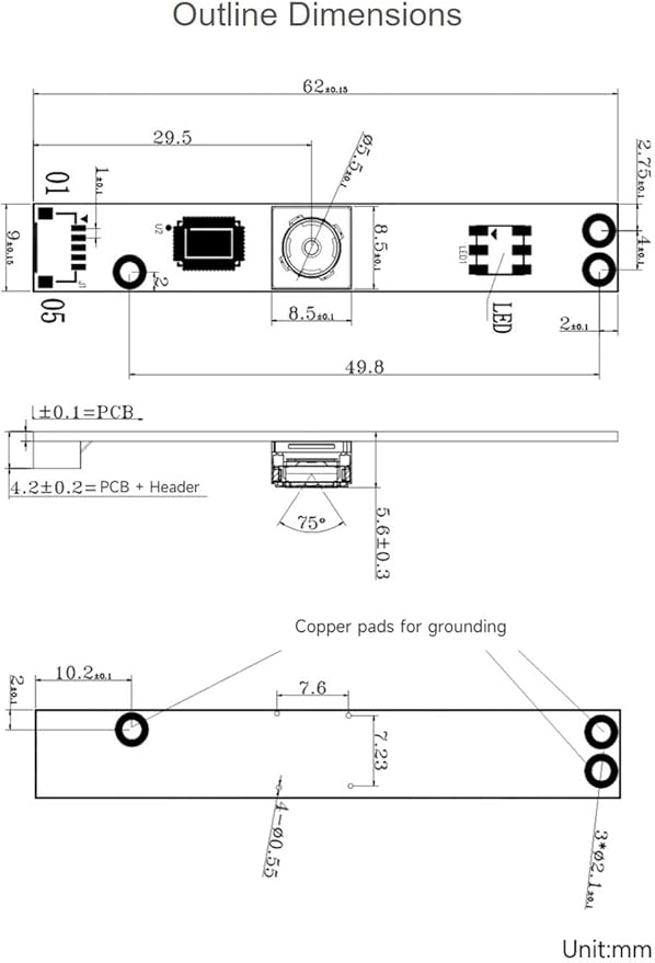 IMX179 8MP USB Camera Module IMX179 Sensor USB2.0 Port Fixed-Focus Auto Focusing (IMX179 8MP USB Camera (B))