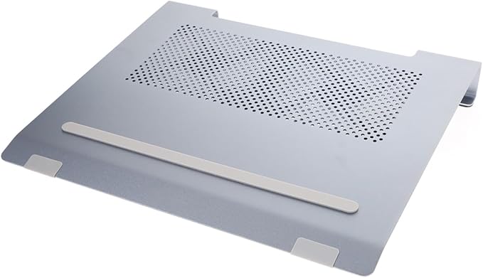 Laptop Cooling Pad Aluminum Alloy Stand with Quiet Fan for Notebooks to 17.3 Inch Ventilated Cooling Support for Home Office Use Gray
