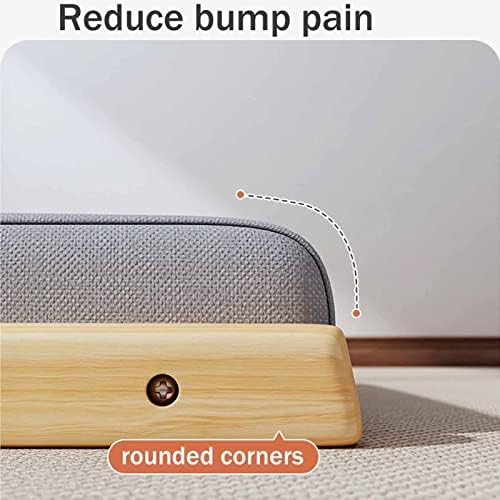 BTZHY Floor Chair Floor Chair Portable Legless Chair with backrest Legless Stool Made of Solid Wood with Comfortable Cotton and Linen Upholstery Portable Single seat Chair