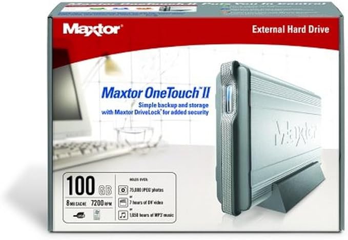 Maxtor One Touch II 100 GB USB 2.0 External Hard Drive (E01E100)