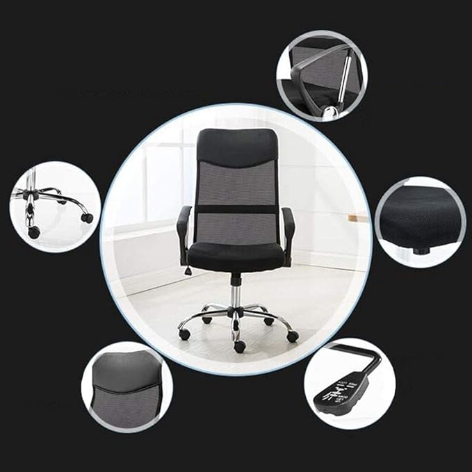Office Chair High Back Gaming Chair Ergonomic Chair Office Chair 360 Degree Swivel Chair Mesh Lumbar Support Work Chair Game Chair Chair (Color : Black) Needed