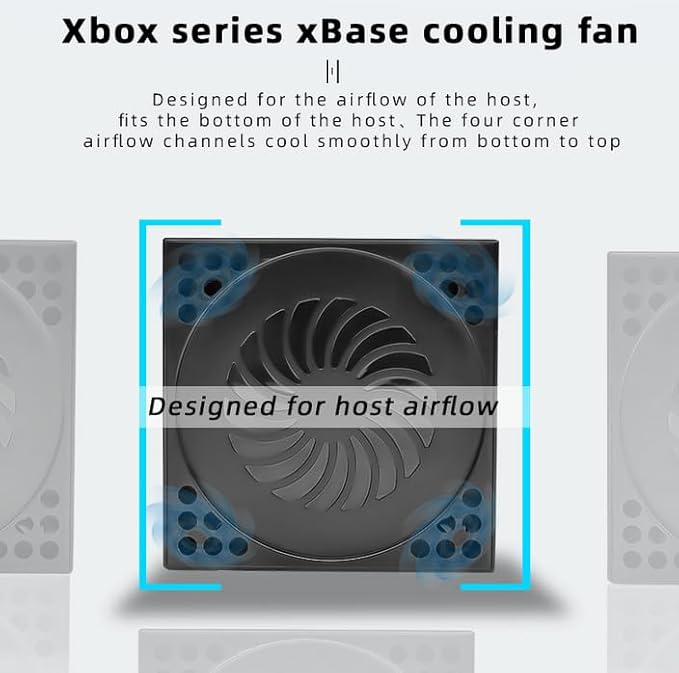 Cooling Fan for Xbox Series XDesktop Cooling Stand Built-in 2 Turbo Fans with Adjustable air Speed 3 USB Ports USB-C Cable Included