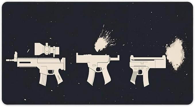 Handgun Mouse Pad Large Desk Mat Extended Keyboard Mouse Pad with Non-Slip Base and Stitched Edge Mouse Mat Desk Pad 30x16 Mouse Pads for Desk Home Office Gaming