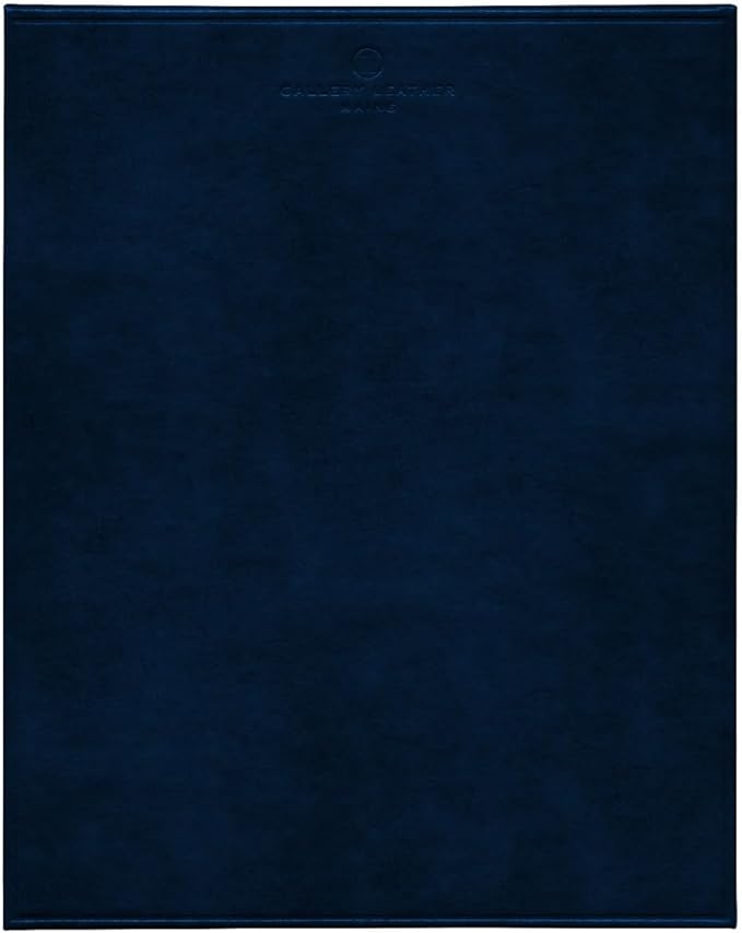 Gallery Leather Smooth Leather Mouse Pad - Portrait Layout Non-Slip &amp Waterproof Great for Work Desk &amp Home Handcrafted - Acadia Navy - 10 x 8
