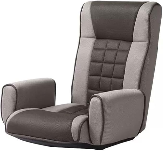 Aimeryup Armrest Legless Chair Metal Foldable Adjustable Height Fabric Cushion Lazy Living Room Hotel 64X48X63CM(Size:64X48X63CMColor:A)