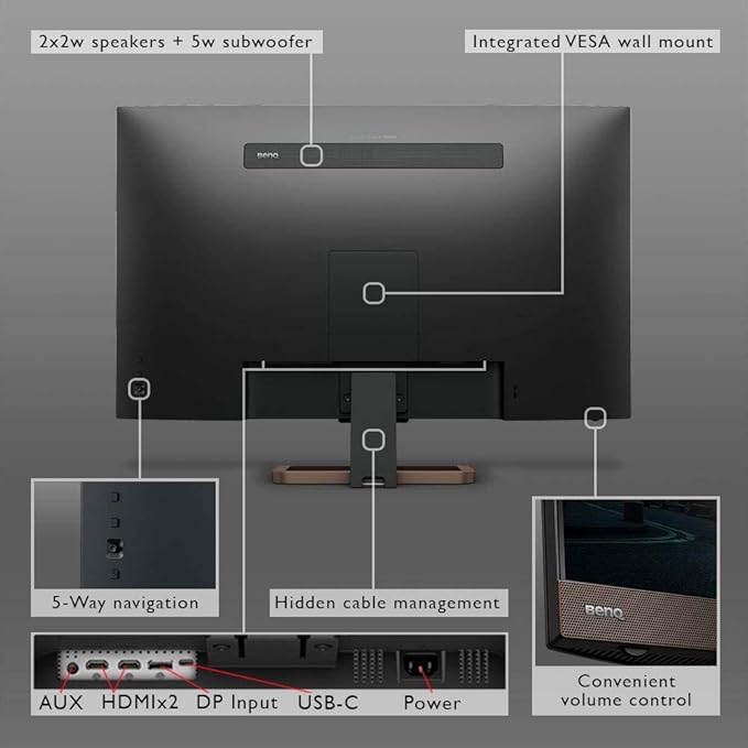 BenQ EW3280U 32 inch 4K Monitor | IPS | Multi Media with HDMI connectivity HDR Eye-Care Integrated Speakers and Custom Audio Modes