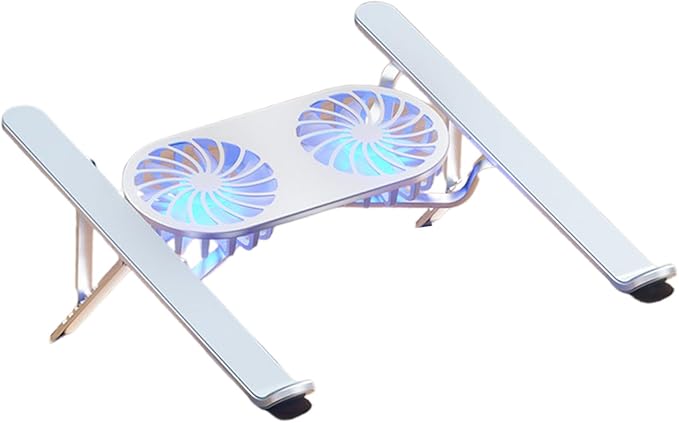 Adjustable Aluminum Laptop Stand with Cooling Fan for 13-21in Laptop Notebook Cooling Support Effective Heat Dissipation