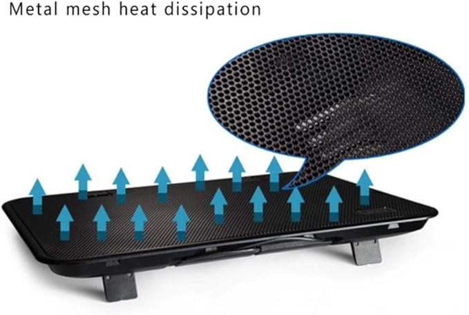 14 Inch Notebook Cooler Dual Fan USB External Laptop Cooling Pad Slim Stand High Speed Silent Metal Panel Fan (Color : A) (C)