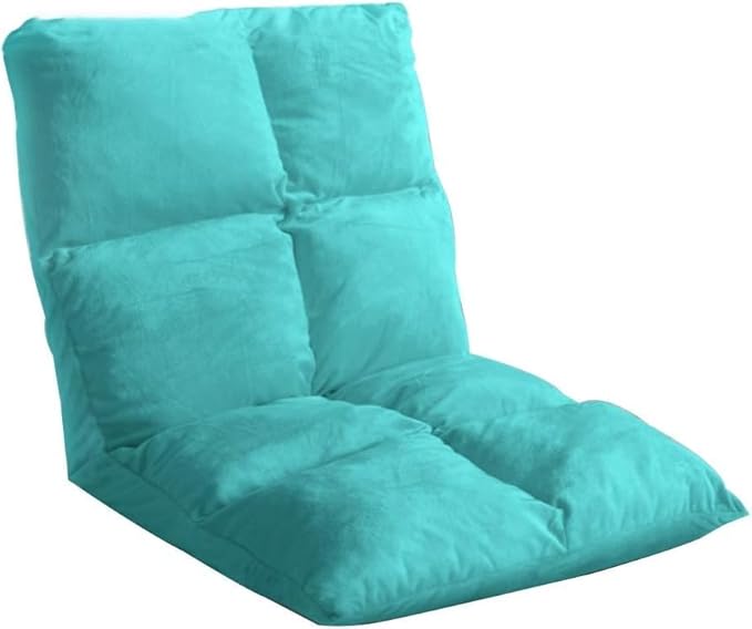 ELEFOCUS Folding Floor Chair with Backrest Removable and Washable Lazy Leisure Sofa 5 Speed Adjustment Computer Chair(Blau)