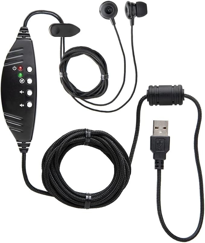 ECS WordSmith Noise Reduction in-Ear Transcription Headset with USB Connection Infinity-3 USB Foot Pedal 3-Port Hub &amp Multiple Ear Tips