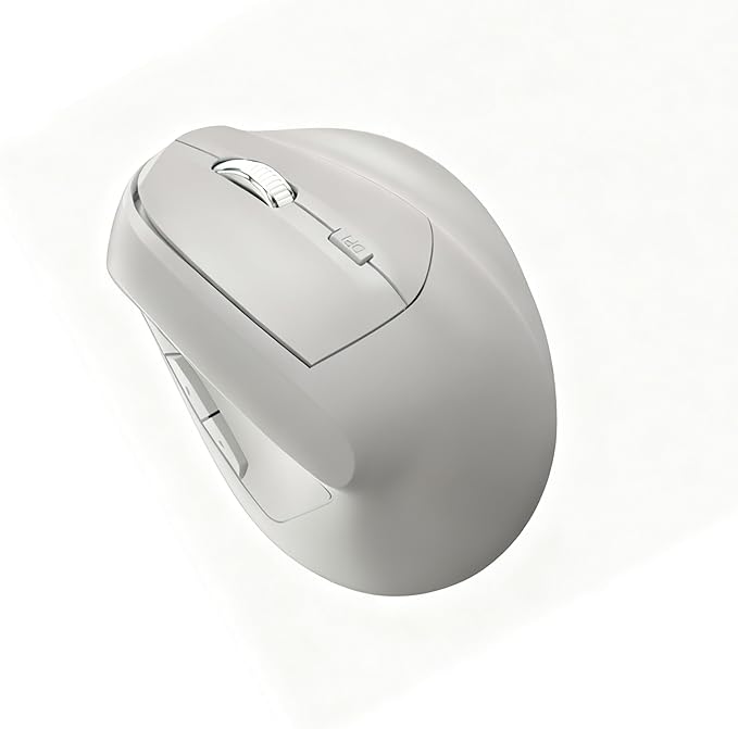 Ergonomic Vertical Mouse Wireless Rechargeable Ergo Mouse for Carpal Tunnel Relief 3200DPI Adjustable 6 Buttons for PC/Laptop/Mac/Windows (Off White)